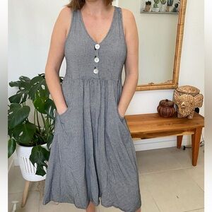 Vintage express sleeveless dress w pockets